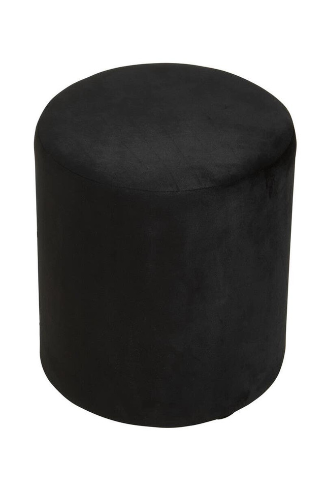 premier housewares Haley Black Velvet Pouffe