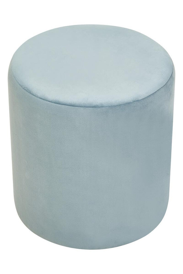 Premier Housewares Haley Blue Velvet Pouffe
