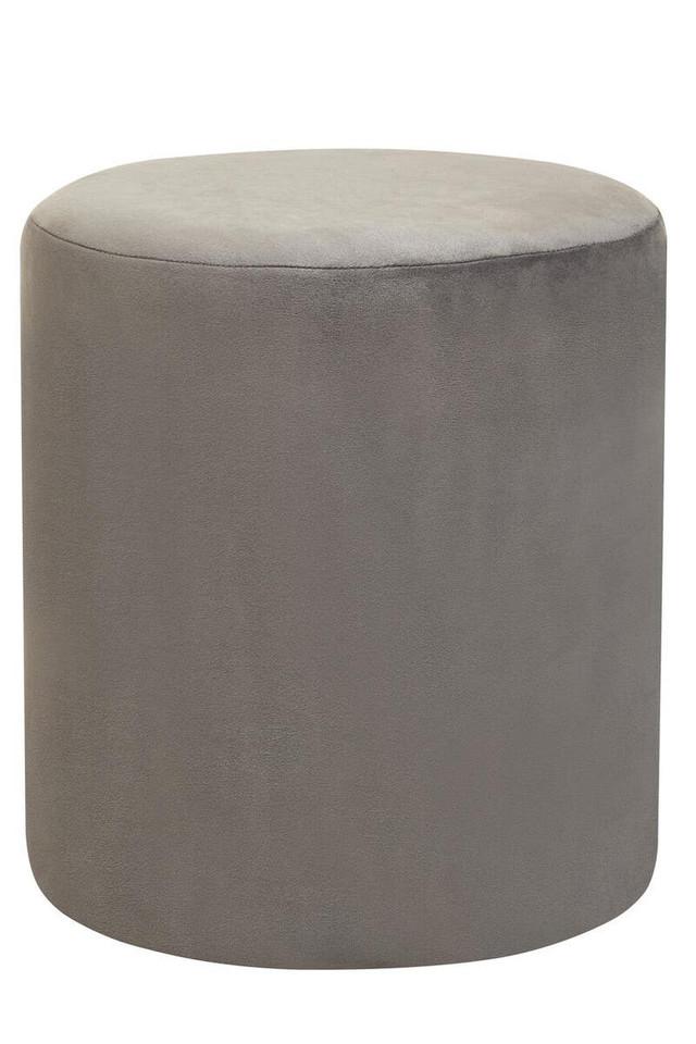 Premier Housewares Haley Grey Velvet Pouffe