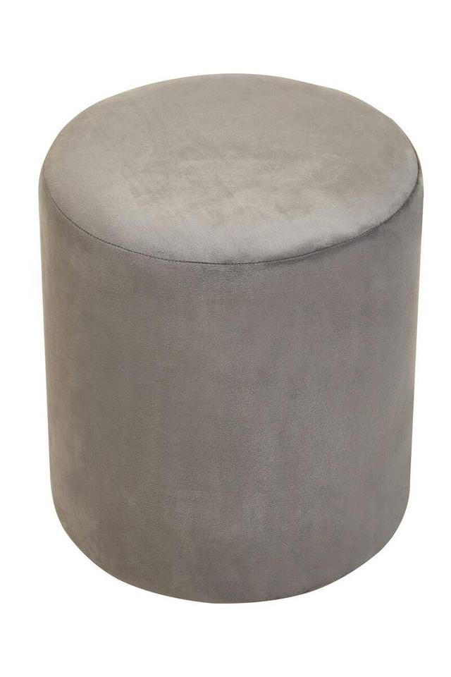 premier housewares Haley Grey Velvet Pouffe