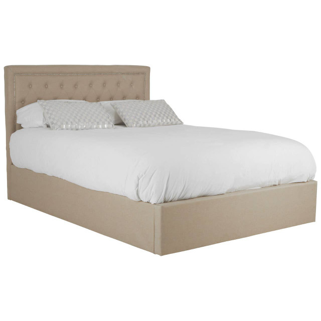 Premier Housewares Hannah Beige Ottoman Double Bed
