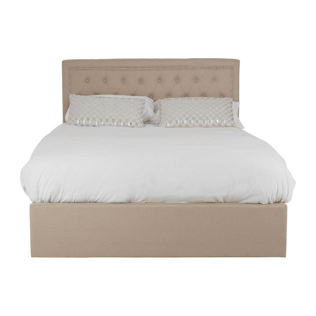 premier housewares Hannah Beige Ottoman Double Bed