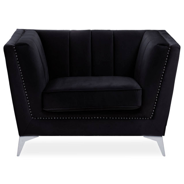 Premier Housewares Hansa Black Velvet Chair