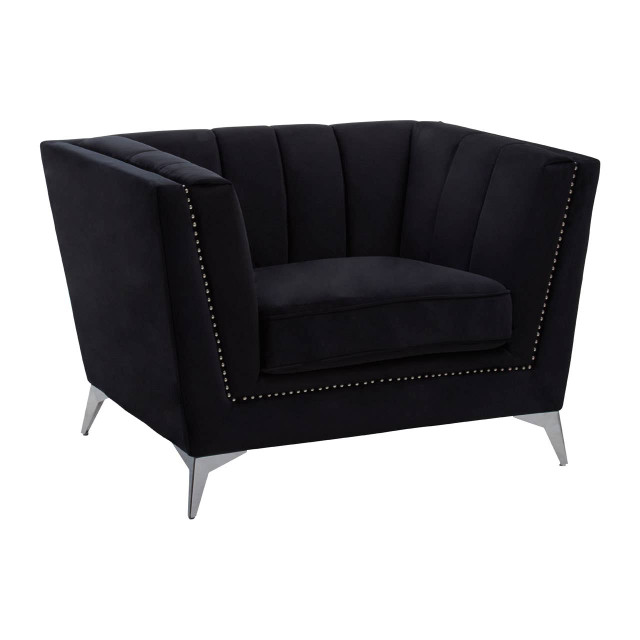Premier Housewares Hansa Black Velvet Chair