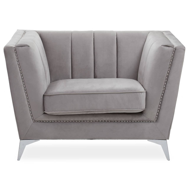 premier housewares Hansa Grey Velvet Chair