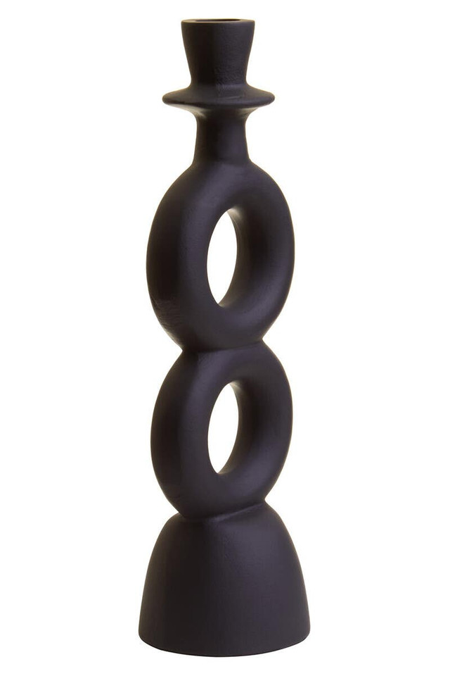 Premier Housewares Hapax Large Black Candle Holder