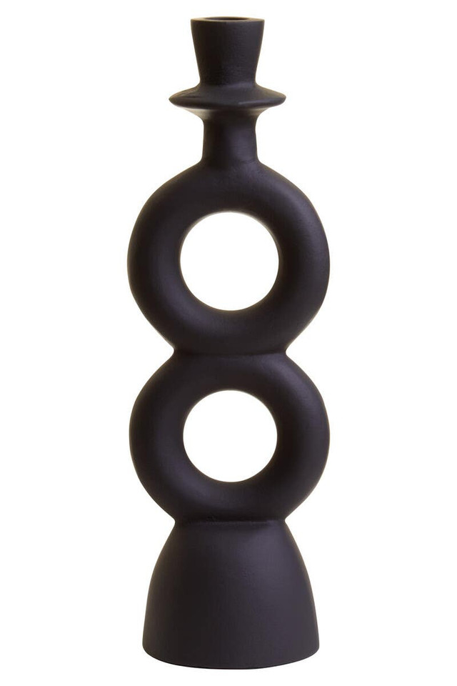 Premier Housewares Hapax Large Black Candle Holder