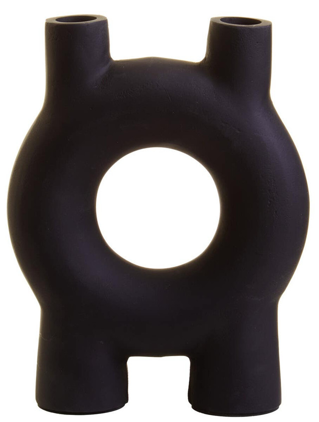 Premier Housewares Hapax Small Black Candle Holder