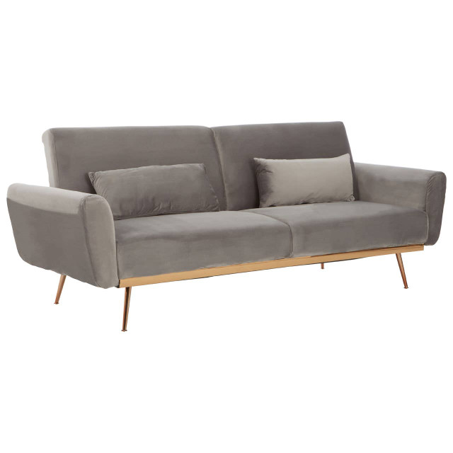 Premier Housewares Hatton Grey Velvet Sofa Bed