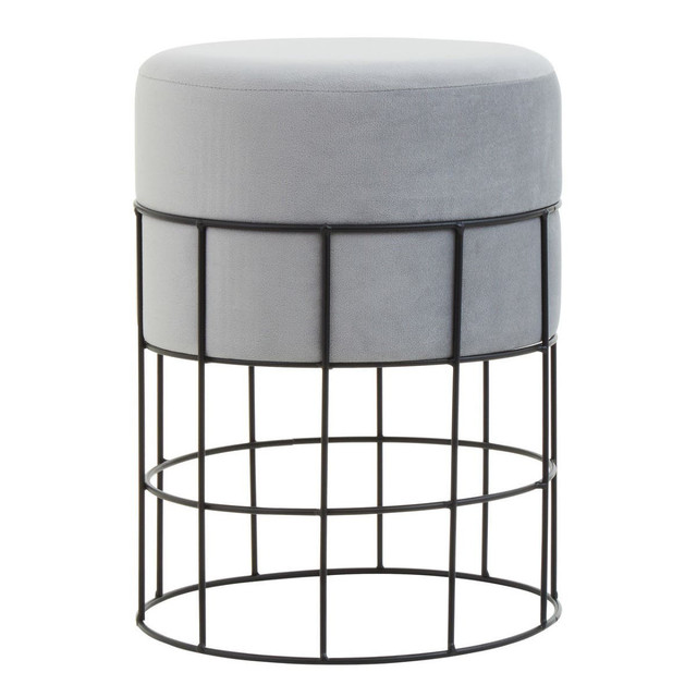 premier housewares Hayes Cage Frame Velvet Stool