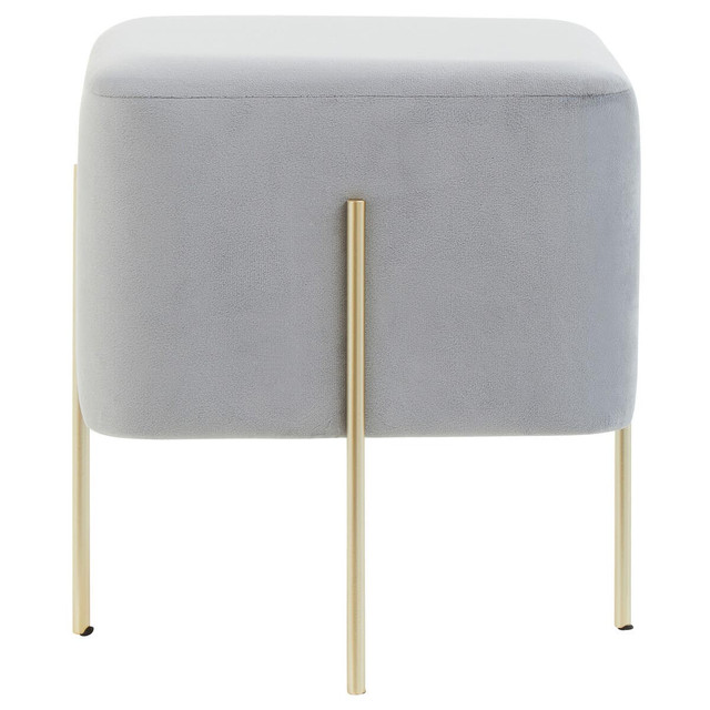 Premier Housewares Hayes Square Grey Velvet Stool