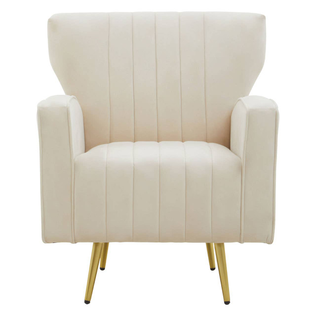 Premier Housewares Hayley Natural Velvet Armchair