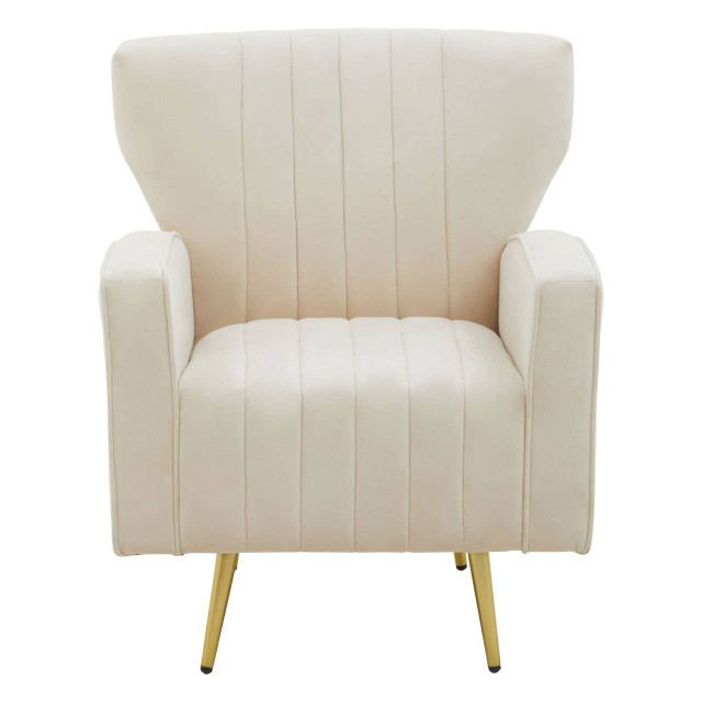 Premier Housewares Hayley Natural Velvet Armchair