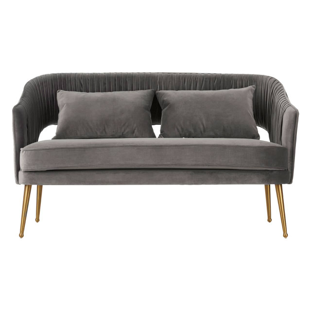 Premier Housewares Hendricks Grey Velvet Sofa