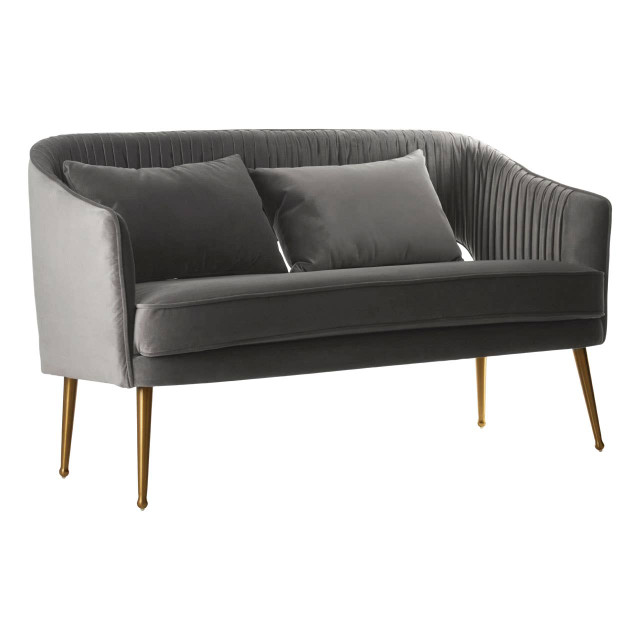 Premier Housewares Hendricks Grey Velvet Sofa