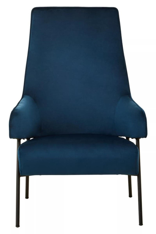 Premier Housewares Henia Blue Velvet Chair