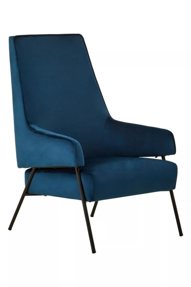 Premier Housewares Henia Blue Velvet Chair
