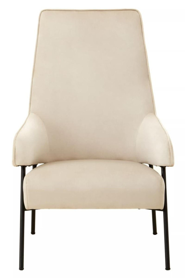 Premier Housewares Henia Cream Velvet Chair