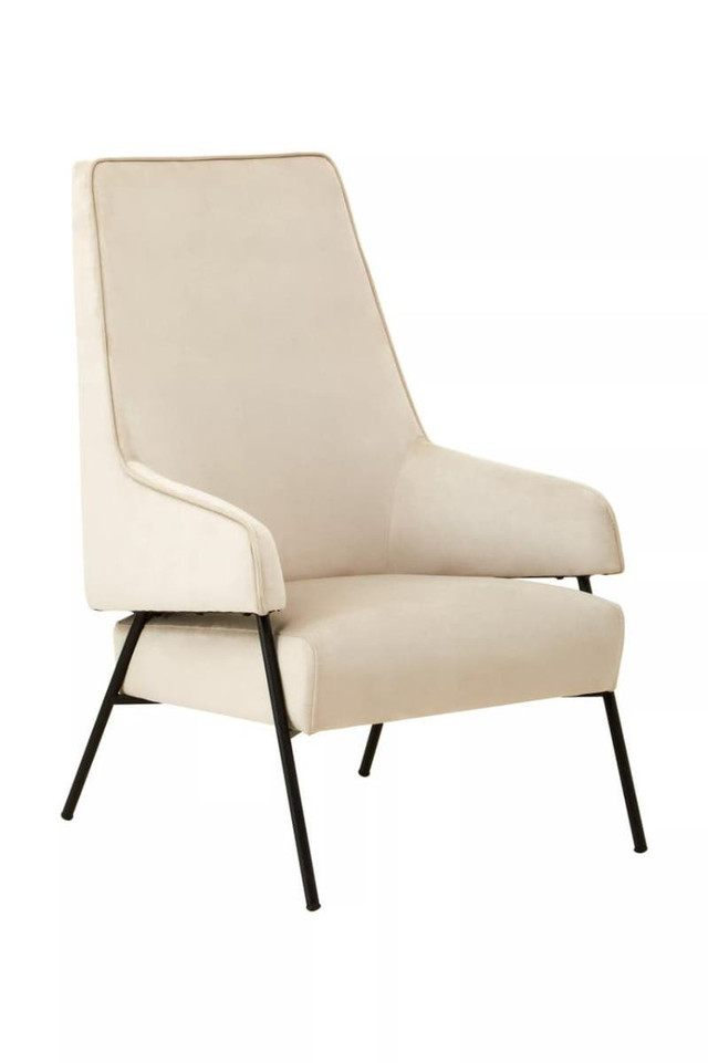 Premier Housewares Henia Cream Velvet Chair