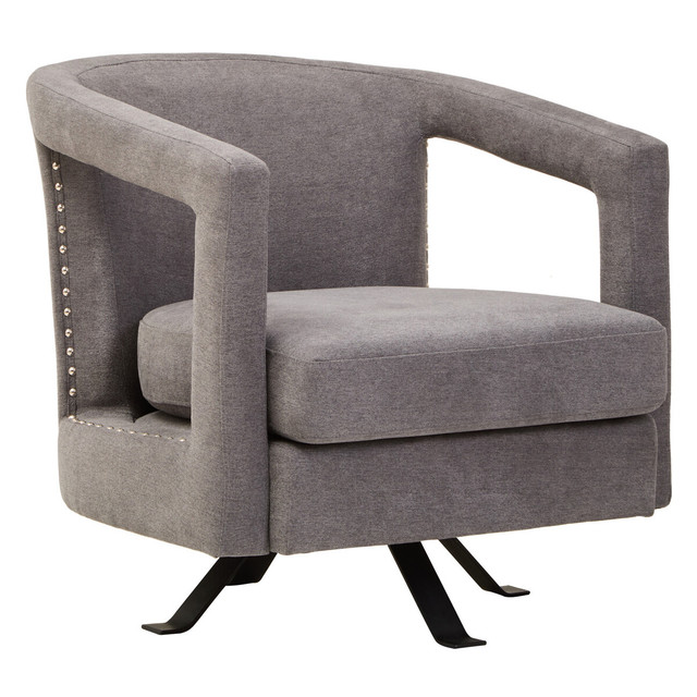 Premier Housewares Hestia Ash Velvet Swivel Chair