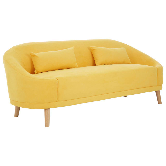 Premier Housewares Holland Yellow Linen Sofa
