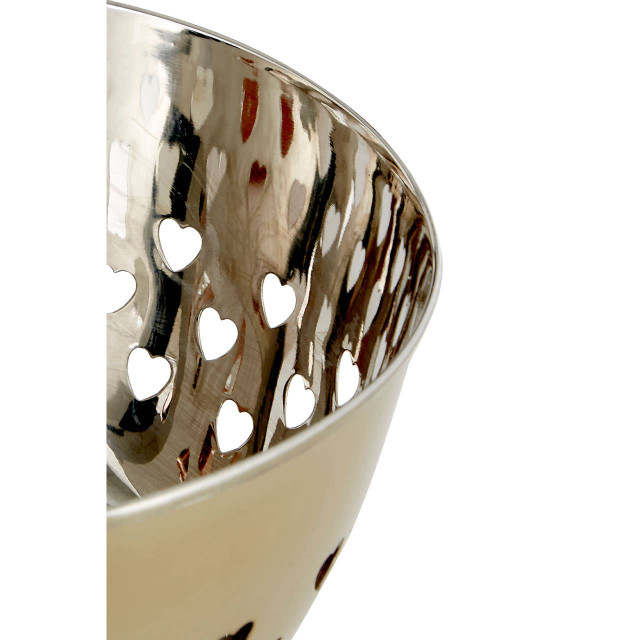 Premier Housewares Hollis Hearts Design Gold Bowl