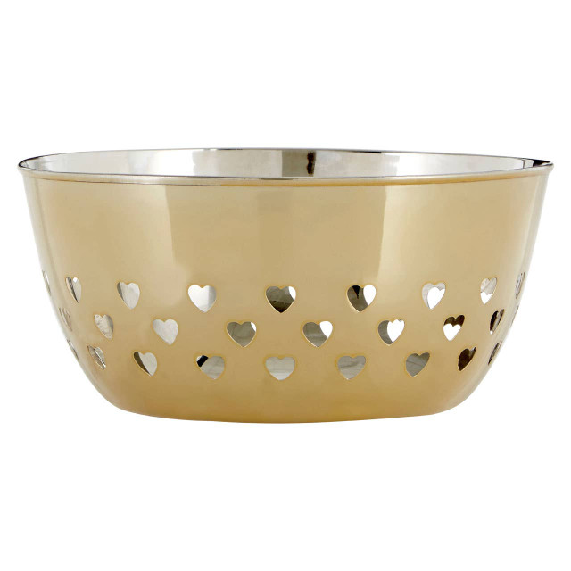 premier housewares Hollis Hearts Design Gold Bowl