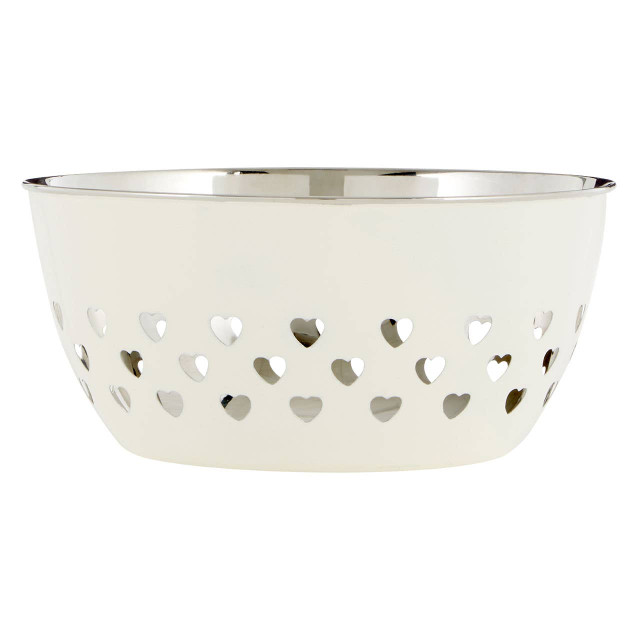 Premier Housewares Hollis Hearts Design Ivory Bowl