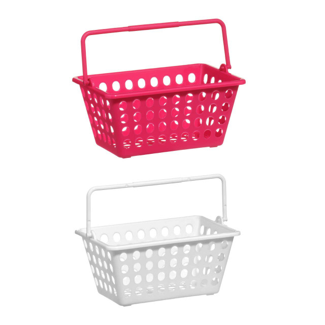Premier Housewares Hot Pink Plastic Storage Basket