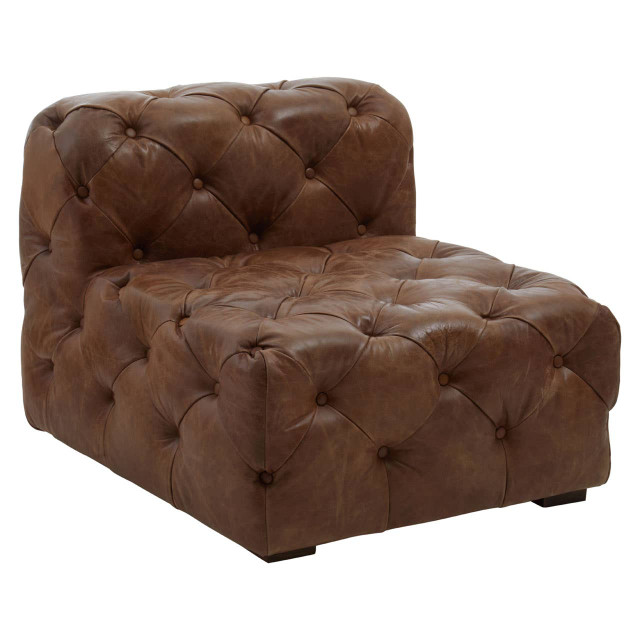 Premier Housewares Hoxton Tufted Leather Chair