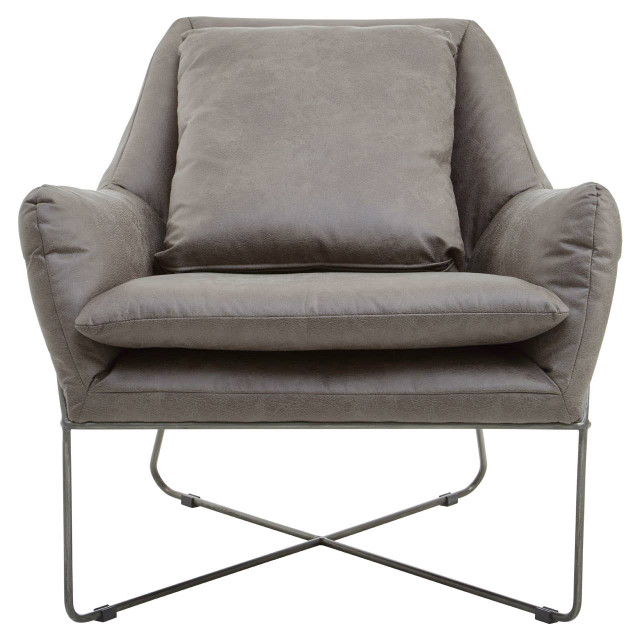 Premier Housewares Hugo Grey Faux Leather Chair