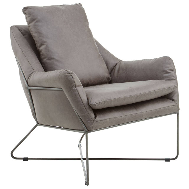 Premier Housewares Hugo Grey Faux Leather Chair