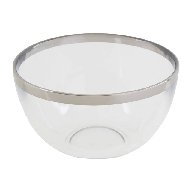 Premier Housewares Ida Glass Bowl With Silver Rim
