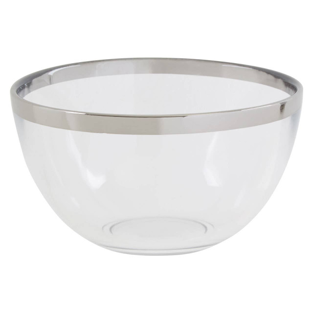 premier housewares Ida Glass Bowl With Silver Rim
