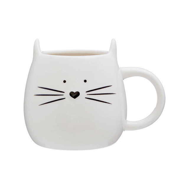 Premier Housewares Ivory Cat Mug And Coaster