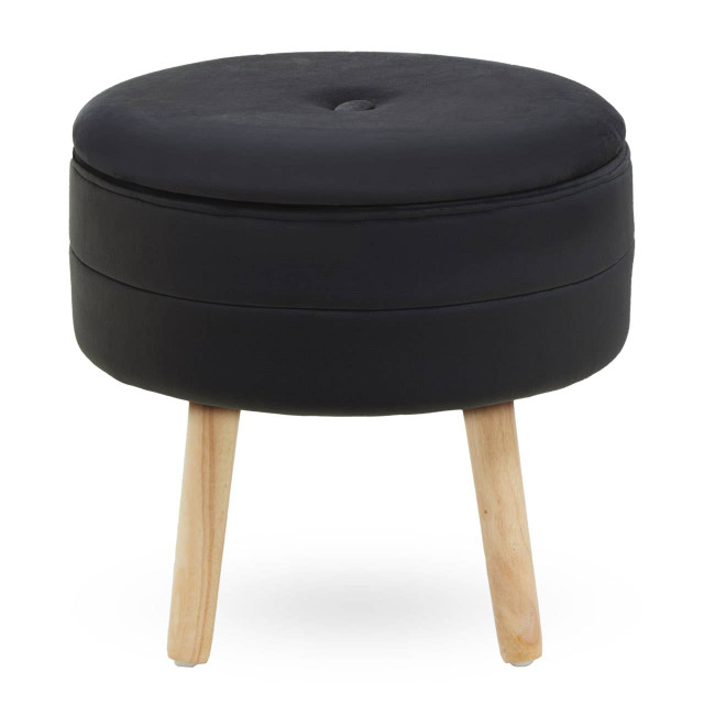 premier housewares Ivy Black Velvet Stool
