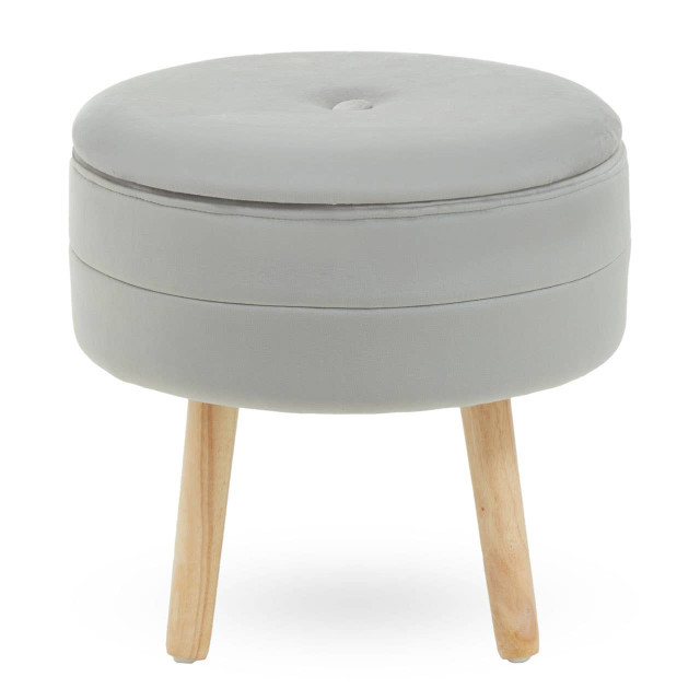 premier housewares Ivy Grey Velvet Stool