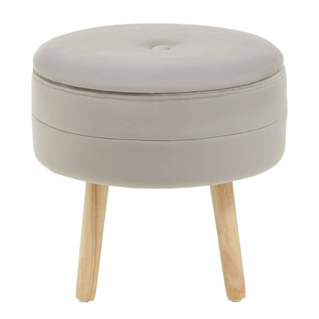 Premier Housewares Ivy Mink Velvet Stool