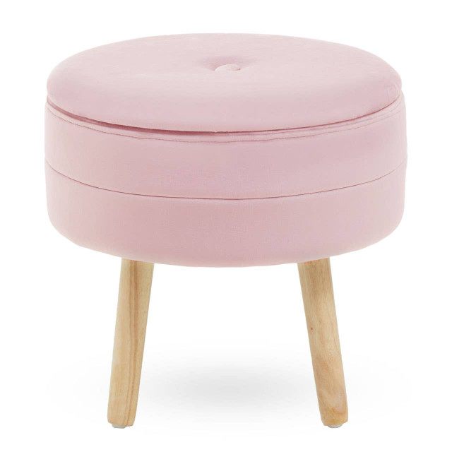 premier housewares Ivy Pink Velvet Stool