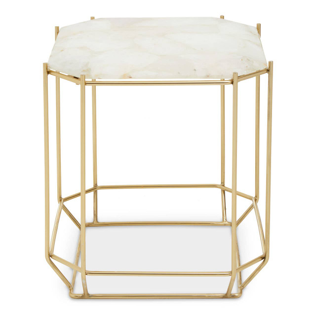 Premier Housewares Jaipur White Quartz Side Table