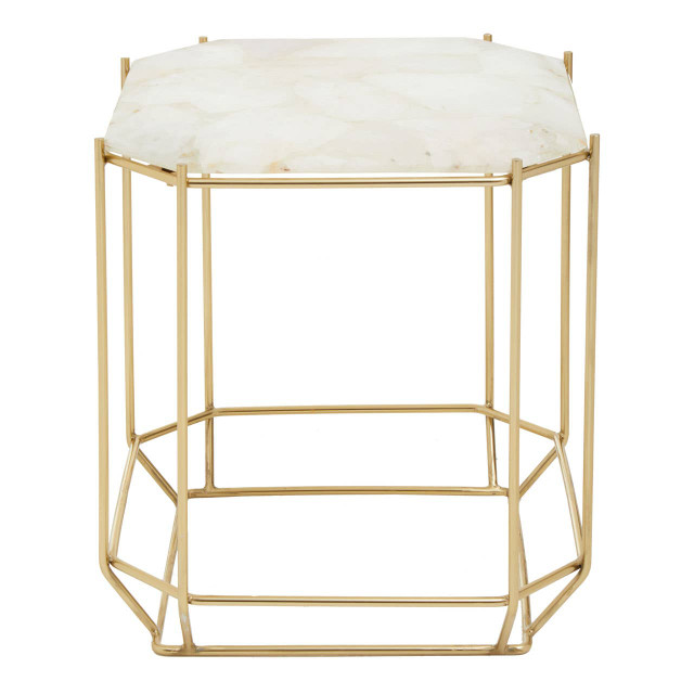Premier Housewares Jaipur White Quartz Side Table