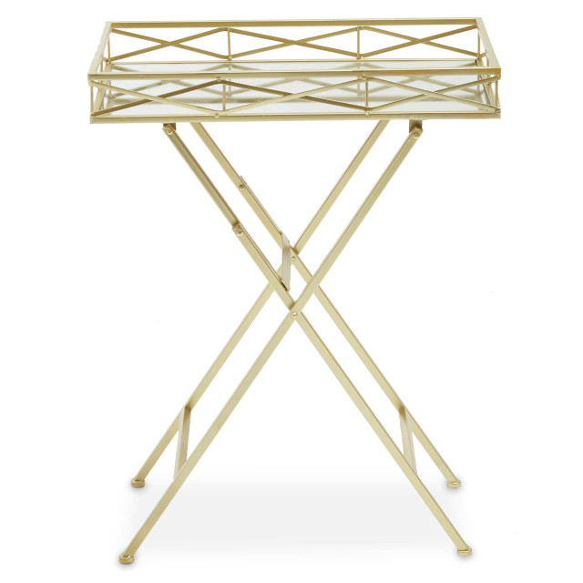 premier housewares Jolie Rectangle Gold Tray Table
