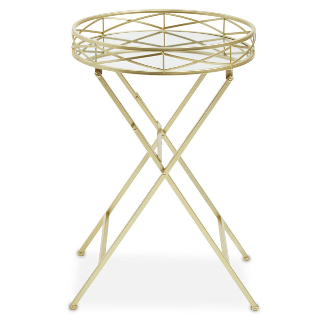 premier housewares Jolie Round Gold Tray Table