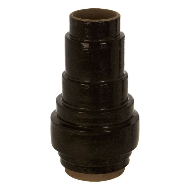 Premier Housewares Kaga Black Earthenware Vase