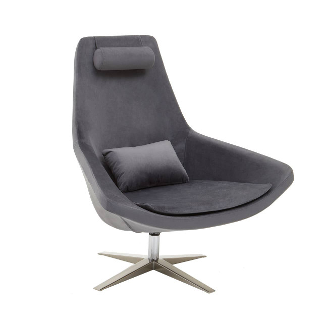 Premier Housewares Kalo Grey Velvet Armchair