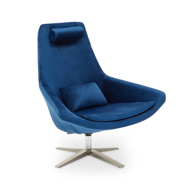 Premier Housewares Kalo Navy Velvet Armchair
