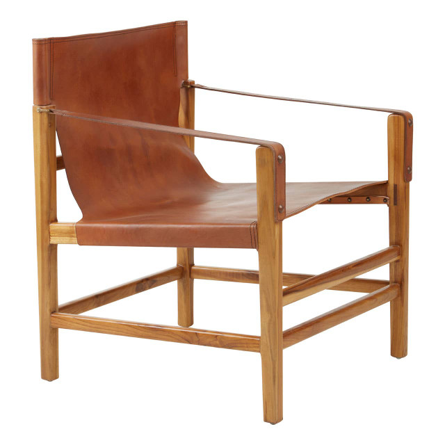 Premier Housewares Kendari Brown Cow Leather Chair