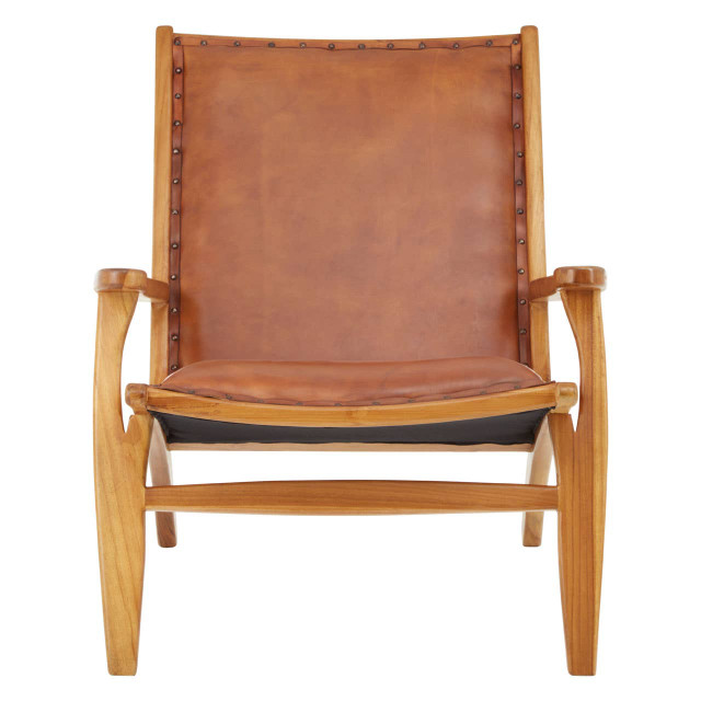 Premier Housewares Kendari Brown Leather Chair