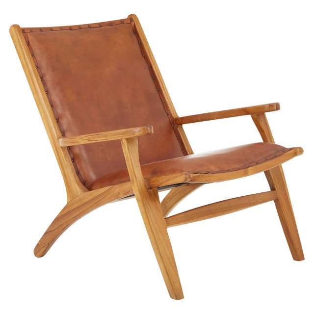 Premier Housewares Kendari Brown Leather Chair