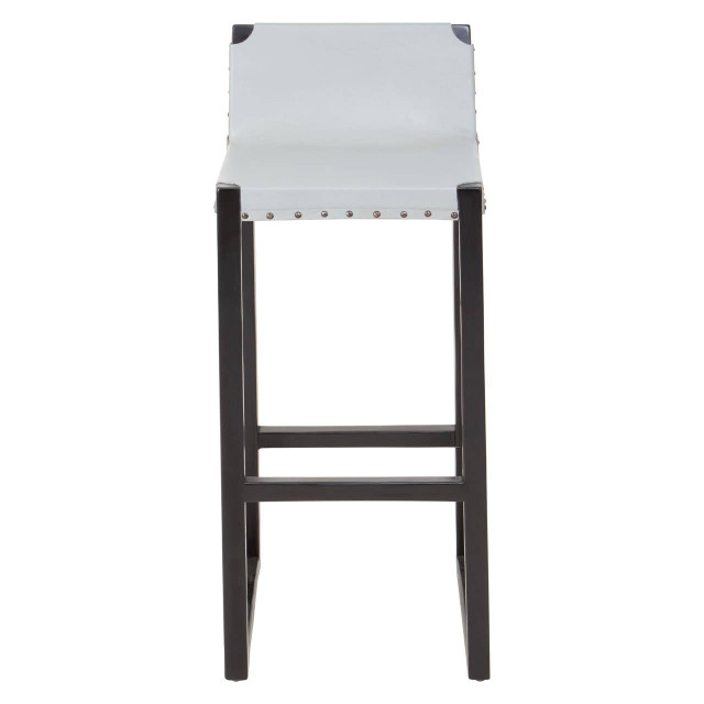 Premier Housewares Kendari Grey Leather Bar Stool